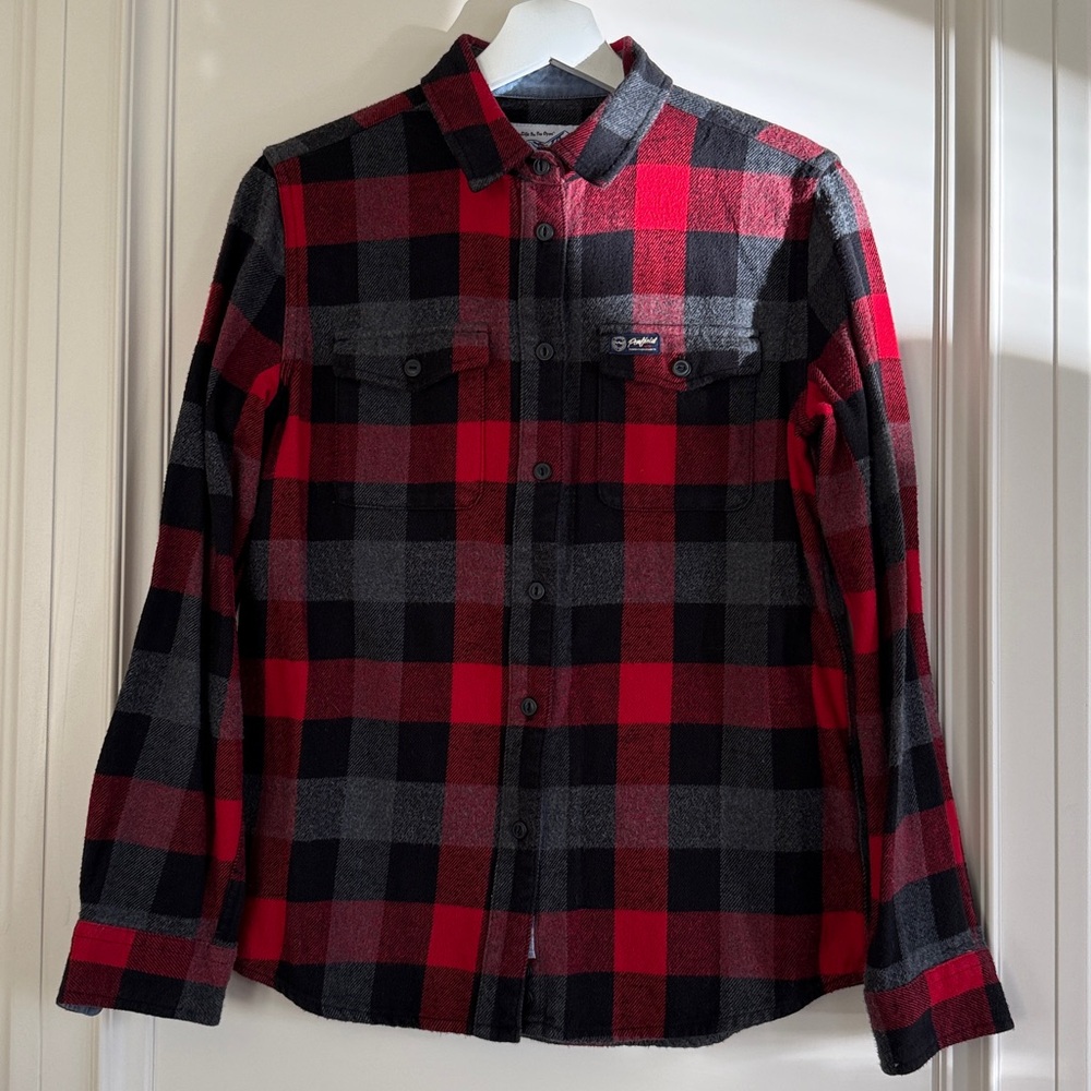 Penfield | Cotton Checkered Flannel Shirt - size Medium - Red/Black/Grey